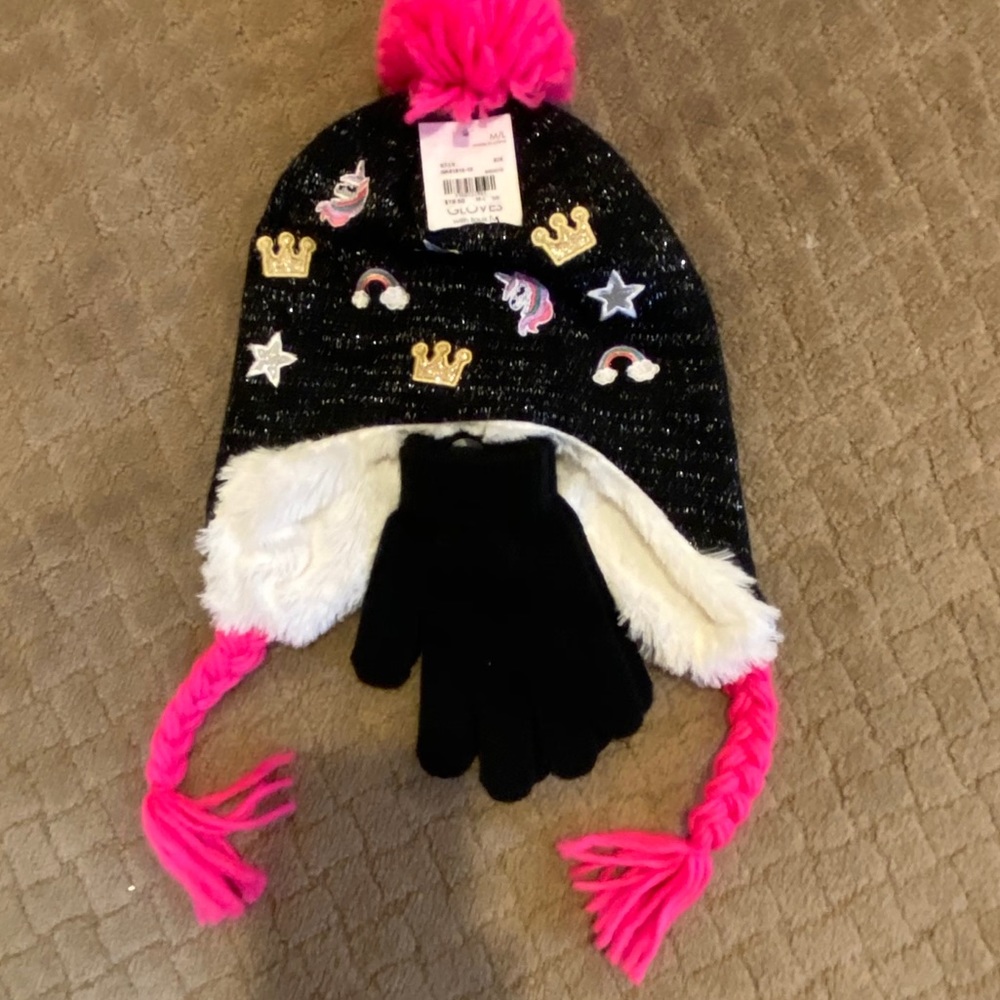 Capelli little girls hat and glove set size M/L